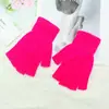 Guantes transfronterizos de medio dedo color liso estilo fino sin dedos primavera y otoño tejido lana invierno unisex guantes de medio dedo venta al por mayor