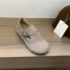 Sapatos femininos Birkenstock-style de tamanho pequeno, sola grossa, que aumentam a altura, couro macio, coleção nova 2026, mocassins de calçar, saltos plataforma