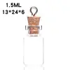 Botella de corcho marrón mini linda de 13*18 para deseos colgante de collar de 13*24 botella pequeña joyería hecha a mano diy