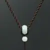 Cordão de Pingente Jade Guanyin Jade Buda Pixiu Cordão Corda de Pingente de Jade Ajustável Corda de Colar com Pingente Trançado para Homens e Mulheres