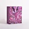 Bolsa de papelão branca simples sem cintura com fita, bolsa de presente roxa, em estoque, personalização em massa, sacola de compras no atacado