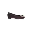 Zapatos de tacón bajo para mujer estilo Uva M, 4 cm de altura interior que aumenta, de terciopelo con pedrería brillante, hebilla cuadrada, punta cuadrada, boca poco profunda, zapatos Mary Jane para ir al trabajo