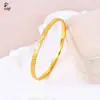 Nuevo Pulsera Sólida de Hielo Triturado de Tres Caras Estilo Chino para Mujer, Nuevo Pulsera Anillo Liso con Acabado de Alta Gama, Joyería Brillante Dorada al por Mayor