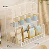 Organizador de tazas de escritorio, estante de almacenamiento para vasos de agua, caja de almacenamiento para tazas de té, adecuado para cocina, mesa de comedor, encimera y sala de estar