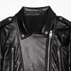 Ins estilo europeo y americano transfronterizo 2026 nueva moda elegante ropa de mujer al por mayor abrigo negro para ir al trabajo chaqueta de cuero de motocicleta