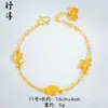 Tienda de Oro Mismo Estilo Pulsera Chapada en Cobre Dorado Moneda Hielo Triturado Ojo de Gato Pulsera Escama de Dragón Brillante Pulsera de Monedas de los Cinco Emperadores Transfronteriza Mujer