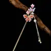 Nuevo Estilo Chino Mariposa Flor Horquilla Antiguo Hanfu Borla Tocado Horquilla de Pelo de Alto Grado Estilo Nacional Paso a Paso Accesorios para el Cabello