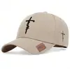 Bordado Europeu e Americano Transfronteiriço Inglês Cruz Casual Boné de Baseball Masculino e Feminino Juventude Ajustável Chapéu Comércio Exterior Amazon