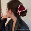 Otoño e invierno nuevo terciopelo perla francés anillo para el cabello de intestino grueso de alta gama cuerda para el cabello bola de cola de caballo adorno para la cabeza mujeres