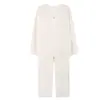 Algodón Lycra Pijama para Mujer Primavera y Otoño Manga Larga Pantalón Largo 2026 Nuevo Simple Holgado Se Puede Usar Fuera de Casa Ropa