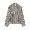 Atacado de Fabricantes de Roupas Femininas Transfronteiriças 2026 Aliexpress Venda Quente Moda Jaqueta Bomber Listrada Camisa