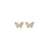 Pendientes de mariposa con microincrustaciones de circonita y aguja de plata, hermosos y brillantes diamantes, estilo Chanel de lujo, elegantes y cortos, exquisitos pendientes.