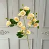 Rosas artificiales de múltiples cabezas para bodas, arreglos de escenas con flores artificiales, decoración del hogar, adornos de flores artificiales, flores artificiales de comercio exterior