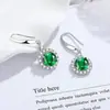 Pendientes Azules de Diamante de Lujo Ligero de Gama Alta Estilo Vintage Europeo y Americano con Diseño Retro y Temperamento Único