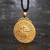Arena de Vietnam Oro Esmalte antiguo Colgante Danza del Fénix de nueve días Latón chapado en oro Colgante hueco de seda Carácter fu Collar de pavo real