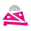 Set de 4 piezas de Regla de Jirafa de Papelería de Dibujos Animados, Juego de Transportador Triangular para Niños, Regla, Suministros para Estudiantes, Premios, Regla