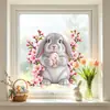 Pascua Huevo Colorido Conejo Atmósfera Electroestática Gabinete de Puerta de Vidrio Pegatina de Ventana Flor Tienda Decoraciones Flores Embellecimiento