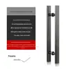 Maçaneta de porta de vidro fosco preto titânio rosa ouro esmaltado sem impressão digital tubo quadrado maçaneta de porta simples de aço inoxidável