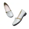 Zapatos Individuales Nuevos Retro de Piel Suave con Boca Poco Profunda para Mujer, de Suela Plana, Suela Suave, Cómodos Slip-On, Zapatos Pequeños de Piel, Zapatos Casuales