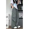 Calça de Trabalho de Verão Fina com Bolso Grande Proteção Solar Secagem Rápida para Homens e Mulheres Perna Reta Versátil Americana High Street Solta Casual