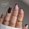 Peças de Unha Quentes Transfronteiriças Estilo Europeu e Americano Manicure Francesa Patch Pó Cor de Contraste Preto Explosões de Comércio Exterior Unhas Postiças Produtos Acabados