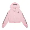 Sudadera con capucha y cremallera estampada 'American Hot Girl' para mujer, nueva de otoño, casual, la más fácil de combinar, tops estilo gótico, top corto