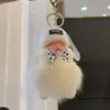 Lindo Colgante Llavero Bola de Pelo de Zorro, Encanto Creativo Personalizado de Peluche de Muñeca Durmiente de Gama Alta para Bolso, Pequeño Regalo