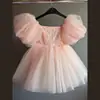 Vestido de Lentejuelas para Niñas Vestido de Lentejuelas con Mangas Abullonadas para Niñas Vestido Esponjoso de Princesa para Cumpleaños de Niños