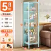Estantería de Acero para el Hogar Estantería para Libros Infantiles con Puerta de Cristal Gabinete Hecho a Mano Vitrina Armario de Piso para Sala de Estar Armario de Almacenamiento