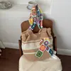 2026 Nuevo Bolso de Hombro Tejido Floral de Ganchillo Hecho a Mano Estilo Étnico Bloque de Color Cuadrado de Abuela Gran Capacidad para Mujer