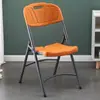Cadeira dobrável para casa de plástico com encosto, cadeira de escritório portátil, cadeira para conferência, banquinho simples para treinamento em computador, mesa e cadeira de jantar