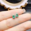 Venta al por mayor de fábrica Populares Pendientes de Esmeralda Natural Plata S925 Incrustados Piedra Principal 3*4 Joyería de Lujo Venta Directa de Fábrica