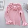 Suéter Fofo de Inverno para Bebê Menina, Camada Dupla Espessa, Gola Grande, Manga Longa, Camisa Básica
