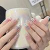 Nail art usar unha mão gelo através de olho de gato francês pasta de unha quebrada broca branca falsa unha patch unha peça atacado