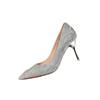 Tacones Altos Dorados Champagne y Plateados para Mujer Primavera 2023 Diseño Elegante de Dama Stiletto Zapatos de Boda de Nicho