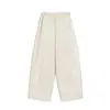 Pantalones de cintura alta, fluidos, adelgazantes, pierna curva, novedades de primavera y otoño, 100% algodón, suaves y lisos, pantalones largos casuales, modernos, versátiles, pantalones anchos holgados