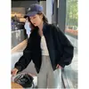 Chaqueta Deportiva Corta para Mujer 2026 Otoño Nueva Casual Versátil Chaqueta de Béisbol Holgada Adelgazante Cárdigan Top