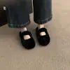 Chinelos quentinhos e preguiçosos de pelúcia, meio chinelos, outono inverno 2026, chinelos de pelo, uso externo feminino, estilo coreano, novo Mary Jane, sola grossa
