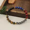 Pulseras de Cuentas de Estilo Personalidad de Moda Transfronterizas, Pulseras de Piedra Unisex, Cristal, Madera, Pulseras de Lapislázuli, Ojo de Tigre de Piedra con Cuentas