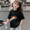 Camiseta de Manga Corta para Niña 2026 Nuevo Estilo Verano para Niños Grandes Camiseta de Verano Ropa de Verano para Niños Algodón Puro Manga Media Ropa Infantil para Niña