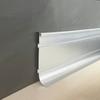 Faixa de fechamento de piso de PVC de fábrica, revestimento de parede superior de liga de alumínio, rodapé, faixa de fechamento de plástico para hospital e escola