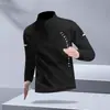 Roupa de Treino com Zíper Meio Aberto Transfronteiriça para Homens, Roupas de Corrida de Outono, Camisetas Esportivas Finas de Manga Longa, Tops de Fitness, Vestuário Esportivo