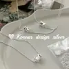 Design Criativo de Nicho Coreano Joia de Prata Exquisita Prata Esterlina S925 Tubo de Prata Brilhante Ice-Crystal Colar Estilo Personalizado