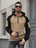 Sudadera Cruzada para Hombre Europea y Americana Otoño e Invierno con Cremallera Sudadera Deportiva con Bolsillos en las Mangas Sudadera Cruzada Informal