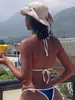 Nuevo Estilo Transfronterizo Estilo Europeo y Americano Bikini Traje de Baño Moderno Color Sólido Dos Piezas Traje de Baño Sexy Playa Costa Ropa de Baño
