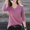 Nova camisa de manga longa estilo coreano para outono e inverno para mulheres, slim fit, camisa básica versátil, top simples para sobreposição, que rejuvenesce