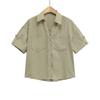 Estilo Europeo y Americano Amazon Aliexpress Tendencia de Moda Popular Versátil Camisa Casual de Solapa Elegante de Manga Corta de 6 Colores