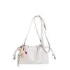 Bolsa Plissada de Cor Sólida da Moda para Mulheres 2026 Nova Bolsa Transversal Casual Versátil Bolsa Saco Tendência