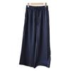 Calça Feminina Reta Casual Literária Retro Cor Sólida com Cintura Solta, Real 2025, Natural, Real, Respirável