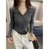 Elegante e estiloso cardigã de tricô de gola V de abotoamento simples, perfeito como peça de sobreposição estilo francês para outono/inverno, blusa de manga longa, casaco feminino